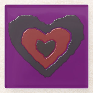 Dessous-de-verre En Verre Gothique Fondre Amour Coeur Dessous de verre de ve
