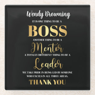 Dessous-de-verre En Verre Goût du cristal sophistiqué et du patron noir