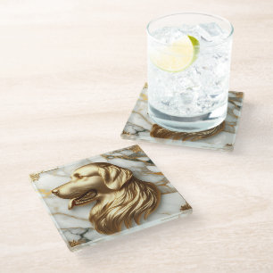 Dessous-de-verre En Verre Gracity Golden Retriever Marble esthétique