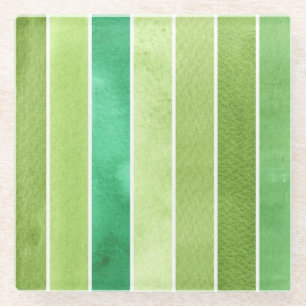 Dessous-de-verre En Verre grand arrière - plan vert d'aquarelle - aquarelle