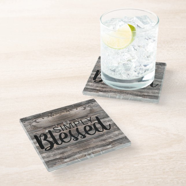 Dessous-de-verre En Verre grange rustique Simplement Bénis | (Incliné)