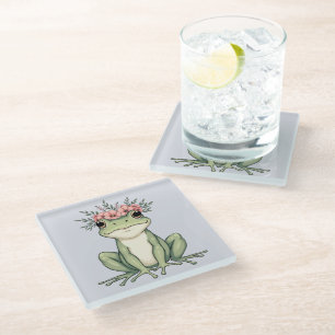 Dessous-de-verre En Verre Grenouille florale géante