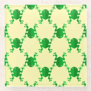 Dessous-de-verre En Verre Grenouilles mignonnes de bande dessinée