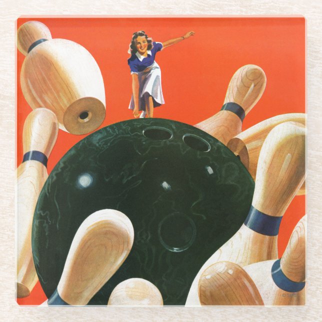 Dessous-de-verre En Verre Grève de Bowling (Devant)