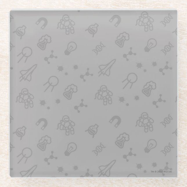 Dessous-de-verre En Verre Griffonnages de l'espace et de la Science (Devant)