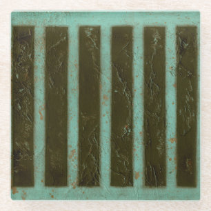 Dessous-de-verre En Verre Grille contemporaine d'air de turquoise