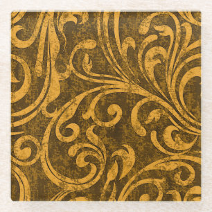 Dessous-de-verre En Verre Gris floral, texture transparente haute résolution