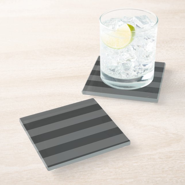 Dessous-de-verre En Verre Gris rayé cosy (Incliné)