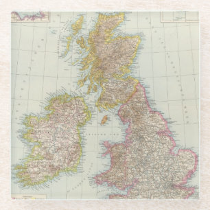 Dessous-de-verre En Verre Grossbritannien, Irland - carte du R-U, Irlande