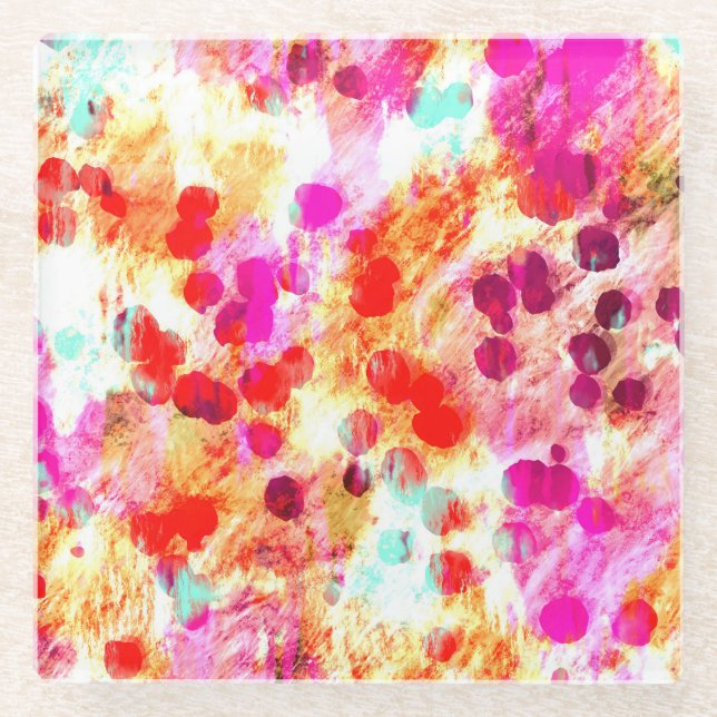 Dessous-de-verre En Verre Grunge couleur point texture arrière - plan (Devant)