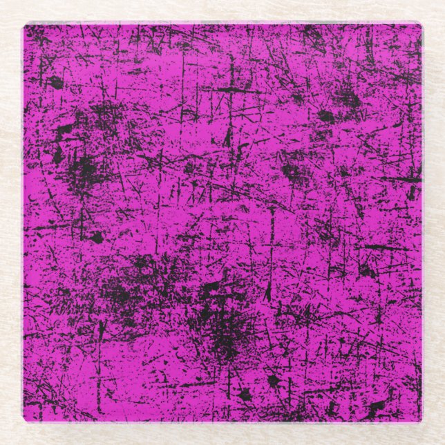 Dessous-de-verre En Verre Grunge rose (Devant)