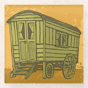 Dessous-de-verre En Verre Gypsy caravan