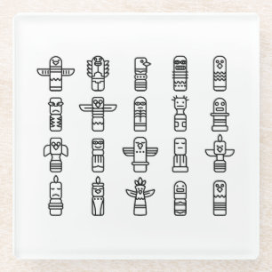 Dessous-de-verre En Verre Haida Animaux Autochtones Indiens Haïda Autochtone