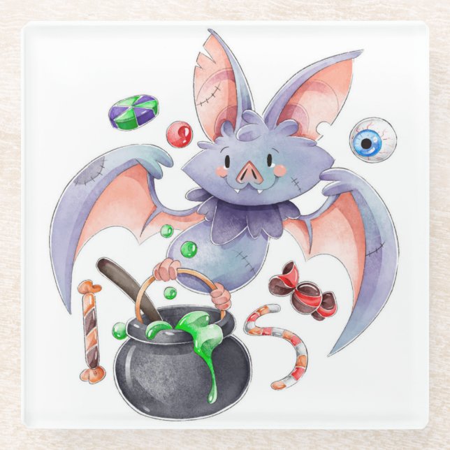 Dessous-de-verre En Verre Halloween (Devant)