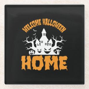 Dessous-de-verre En Verre Halloween Bienvenue Halloween Accueil Anniversaire