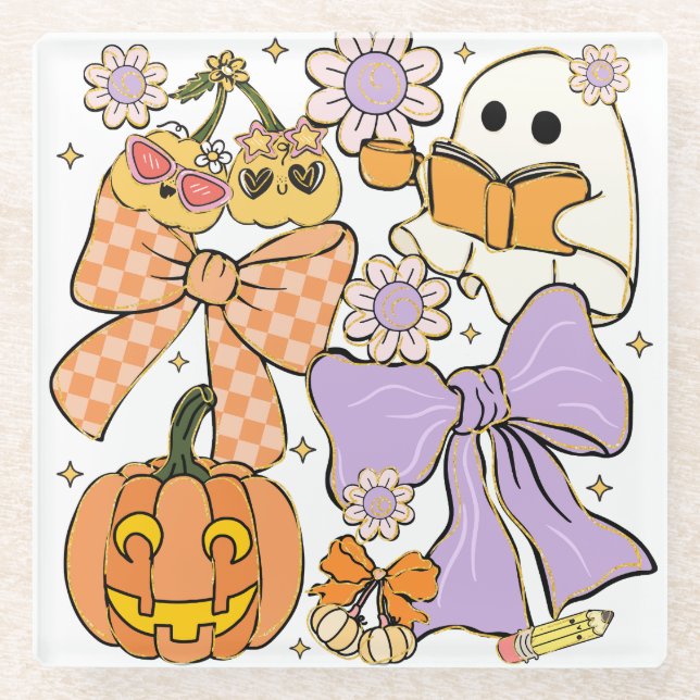 Dessous-de-verre En Verre Halloween enseignant éffrayant (Devant)