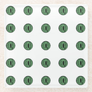 Dessous-de-verre En Verre Halloween Green Polka Dot Eyes