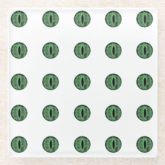 Dessous-de-verre En Verre Halloween Green Polka Dot Eyes