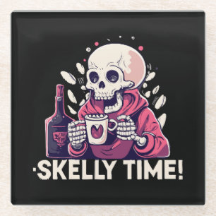 Dessous-de-verre En Verre halloween mais c'est l'heure de skelly