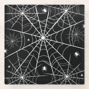 Dessous-de-verre En Verre Halloween Spider Web