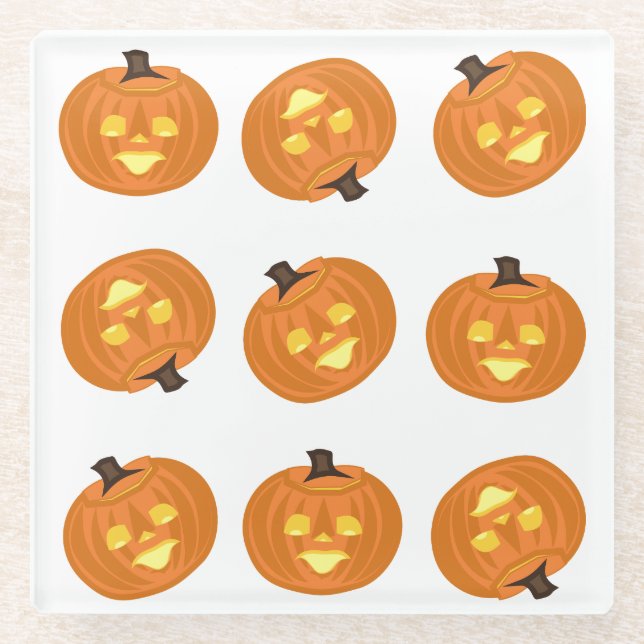Dessous-de-verre En Verre Happy Halloween theme coasters (Devant)