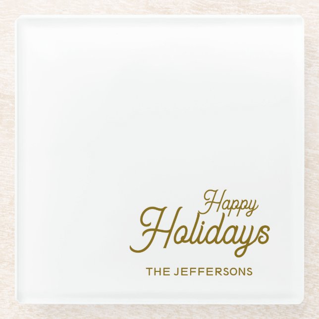 Dessous-de-verre En Verre Happy New Year Merry Christmas Seasonal Family (Devant)