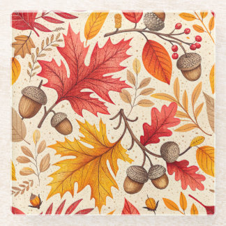 Dessous-de-verre En Verre Harmonie d'automne : Un Motif d'automne coloré