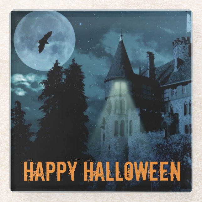 Dessous-de-verre En Verre Haunted Goth Mansion Halloween (Devant)