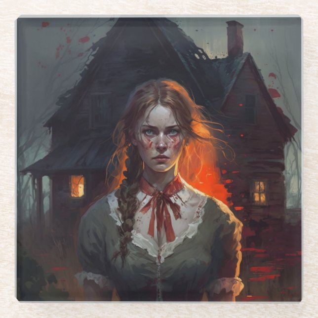 Dessous-de-verre En Verre Haunting house (Devant)