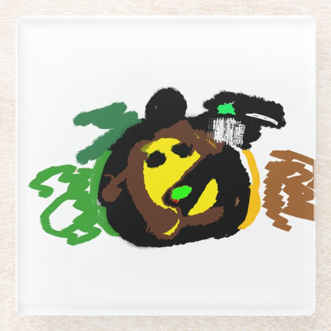 Dessous-de-verre En Verre Heure d'Halloween Raven (Devant)
