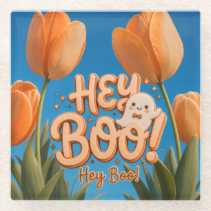 Dessous-de-verre En Verre Hey Boo ! Halloween