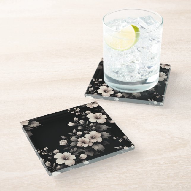 Dessous-de-verre En Verre Hibiscus timide (Incliné)