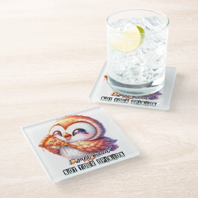 Dessous-de-verre En Verre Hibou (Incliné)