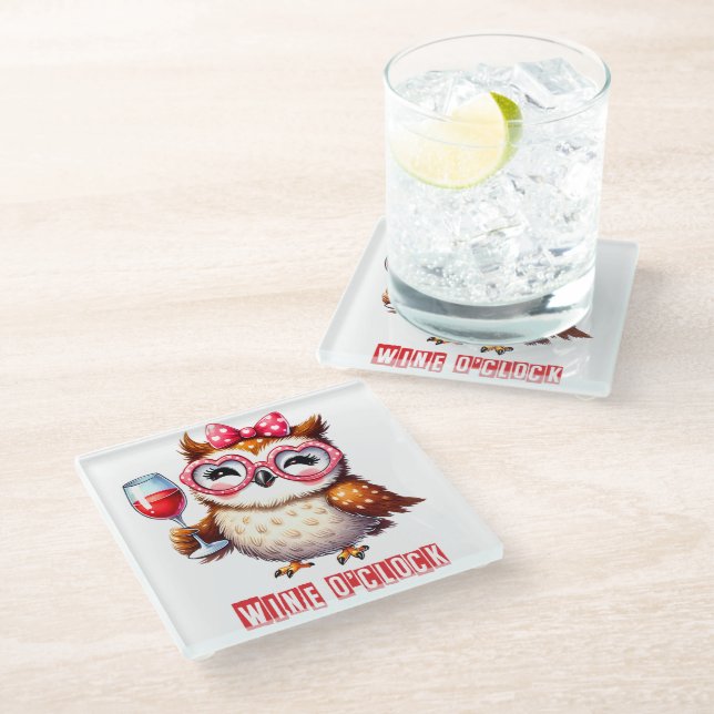 Dessous-de-verre En Verre Hibou (Incliné)