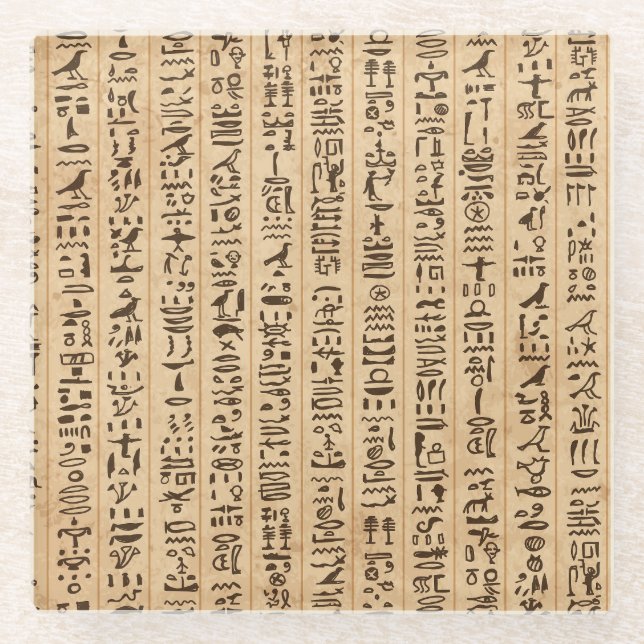 Dessous-de-verre En Verre Hiéroglyphes égyptiens : Grunge Seamless Magic (Devant)