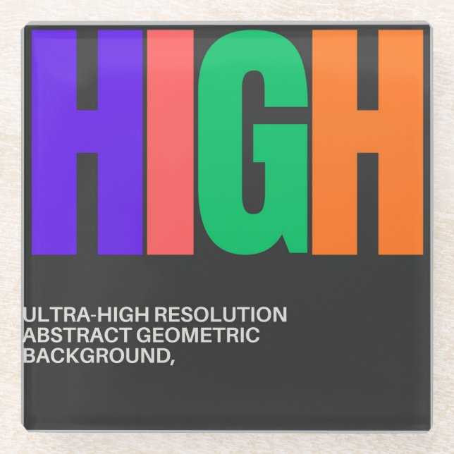 Dessous-de-verre En Verre High-Resolution Abstract Art (Devant)