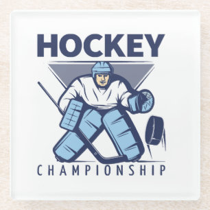 Dessous-de-verre En Verre Hockey drôle