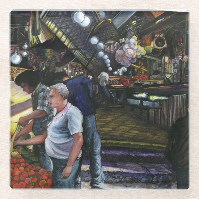 Dessous-de-verre En Verre Hommes de commerce, Jérusalem (Devant)