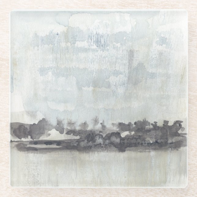 Dessous-de-verre En Verre Horizon Ciel - Couleurs neutres (Devant)