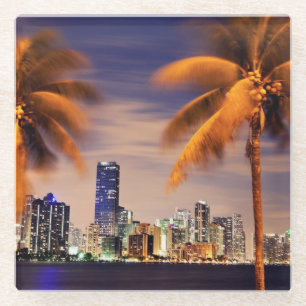 Dessous-de-verre En Verre Horizon des Etats-Unis, la Floride, Miami au
