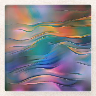 Dessous-de-verre En Verre "Horizons fluides" Art Abstrait contemporain