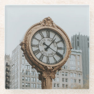 Dessous-de-verre En Verre Horloge de rue Tiffany à New York