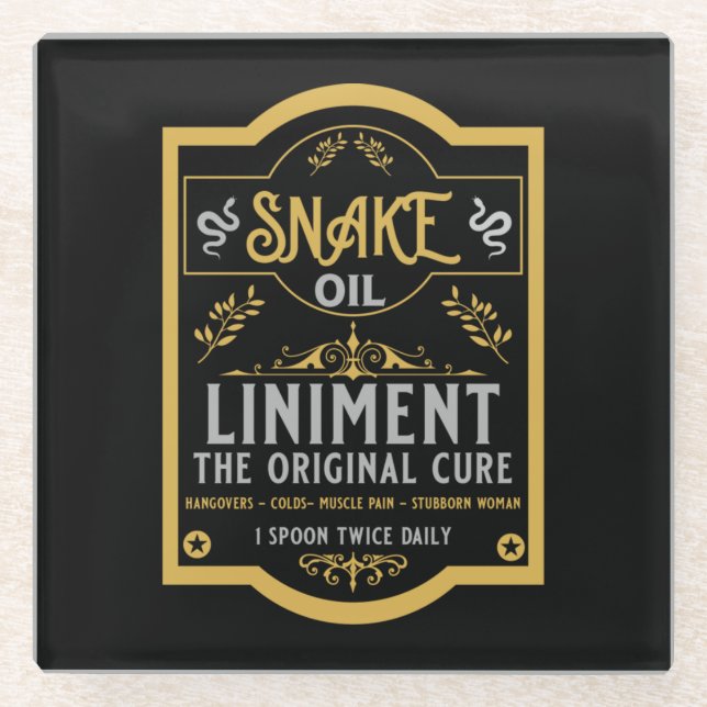 Dessous-de-verre En Verre Huile de serpent cure (Devant)