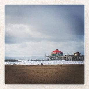Dessous-de-verre En Verre Huntington Beach Pier, CA