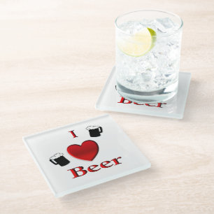 Dessous-de-verre En Verre I Heart Beer Design
