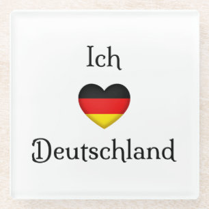Dessous-de-verre En Verre "I Heart Germany" Allemand Pride World Traveller