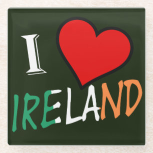 Dessous-de-verre En Verre I Heart Ireland superposition Glass Dessous de ver