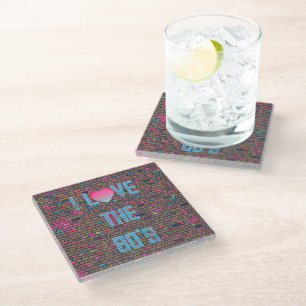 Dessous-de-verre En Verre I Love the 80s Spray Peint Wall Design