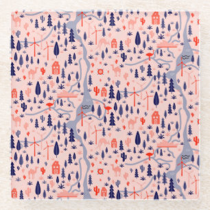 Dessous-de-verre En Verre Icônes australiennes, motif décoratif sans soudure