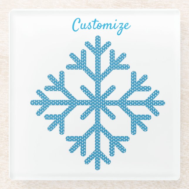 Dessous-de-verre En Verre Icy Blue Snowflake Thunder_Cove (Devant)